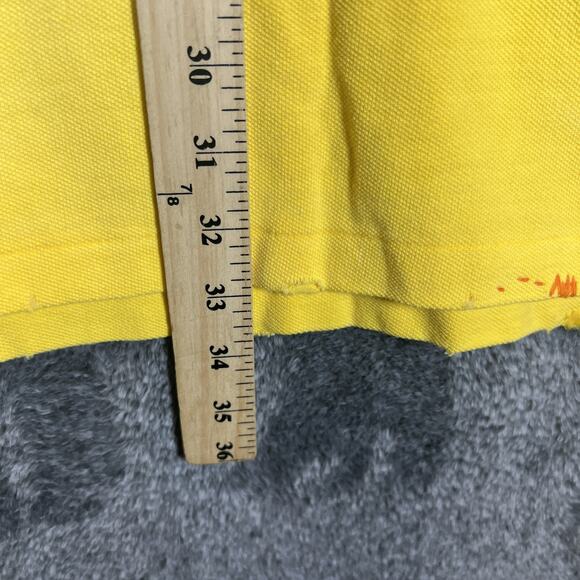 Polo Ralph Lauren Polo Shirt Mens 2XL Classic Fit Distressed Look Mesh Yellow - Picture 15 of 16